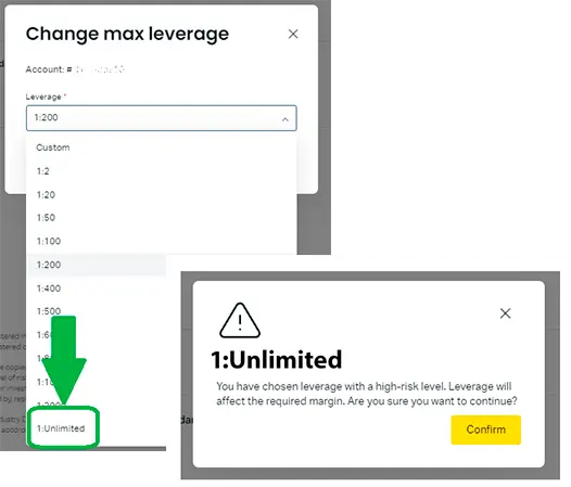exness 设定无限杠杆指南步骤 3-应用设定